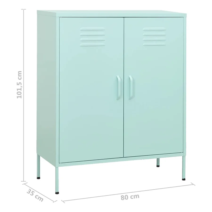 Armoire de rangement Vert menthe 80x35x101,5 cm Acier - 9