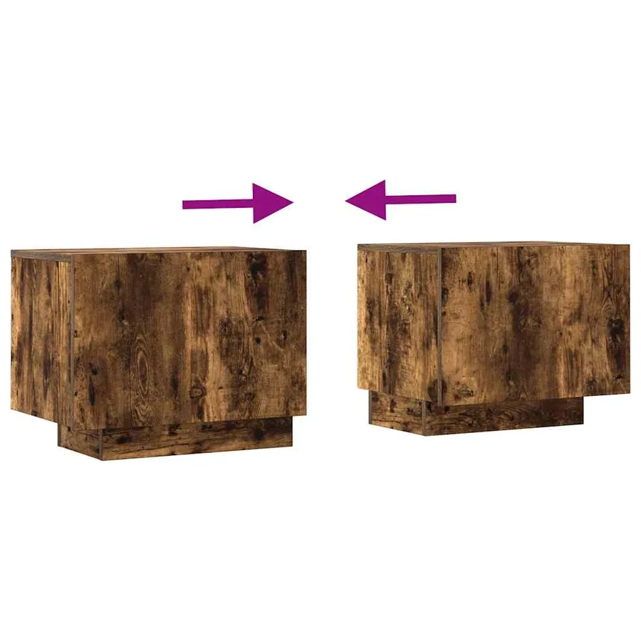 Meuble TV Chêne fumé 100x35x40 cm Bois d'ingénierie - 9