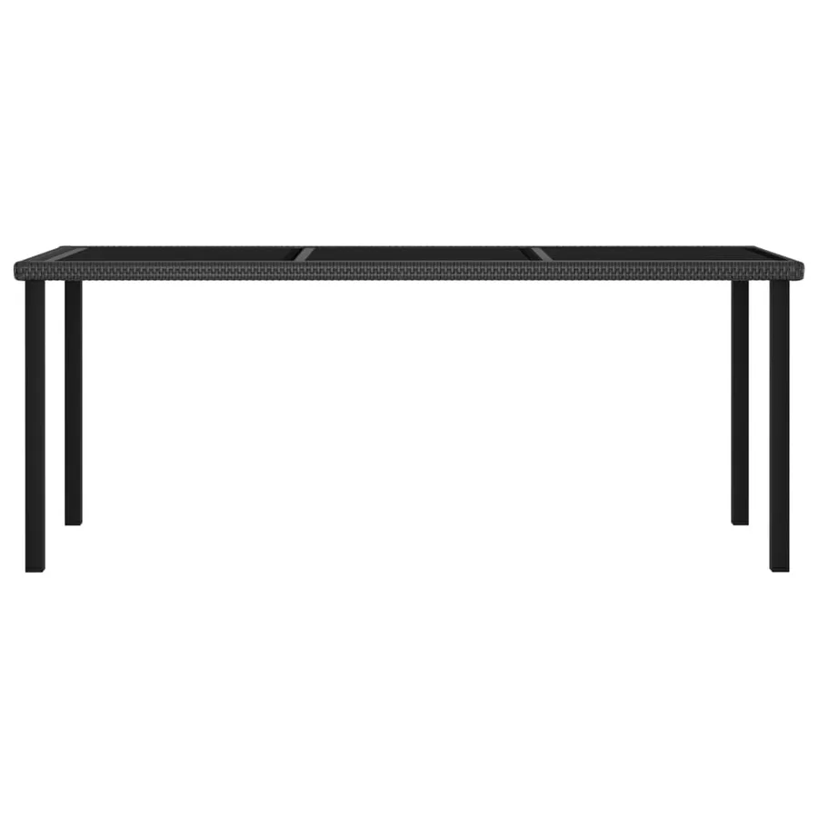 Ensemble à manger de jardin 7 pcs Résine tressée Noir - 4