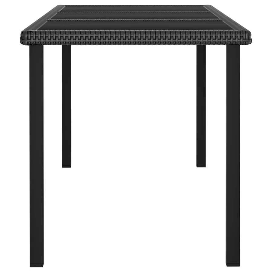 Ensemble à manger de jardin 7 pcs Résine tressée Noir - 5