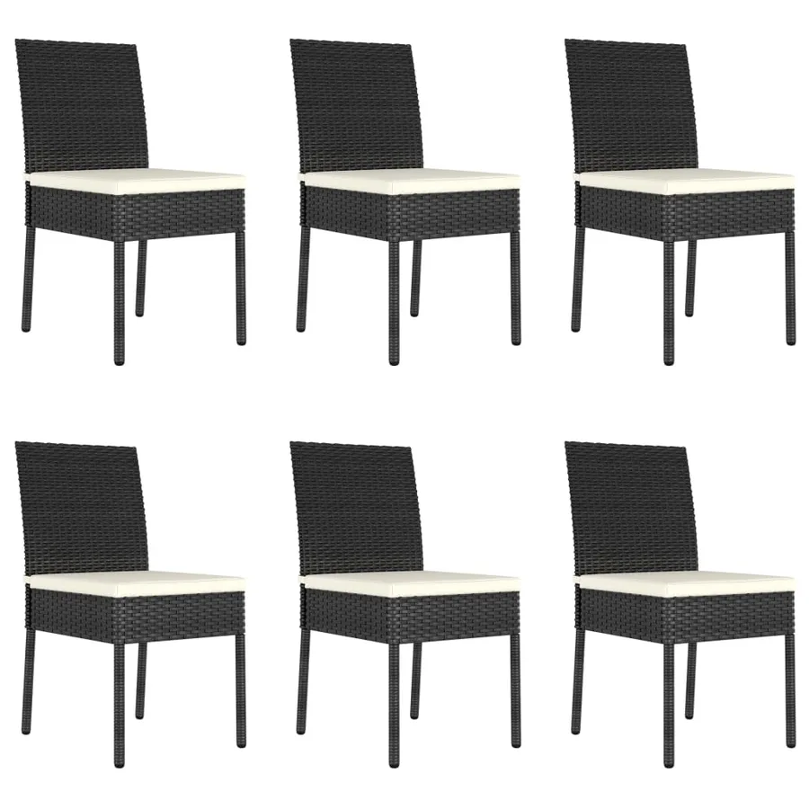 Ensemble à manger de jardin 7 pcs Résine tressée Noir - 7