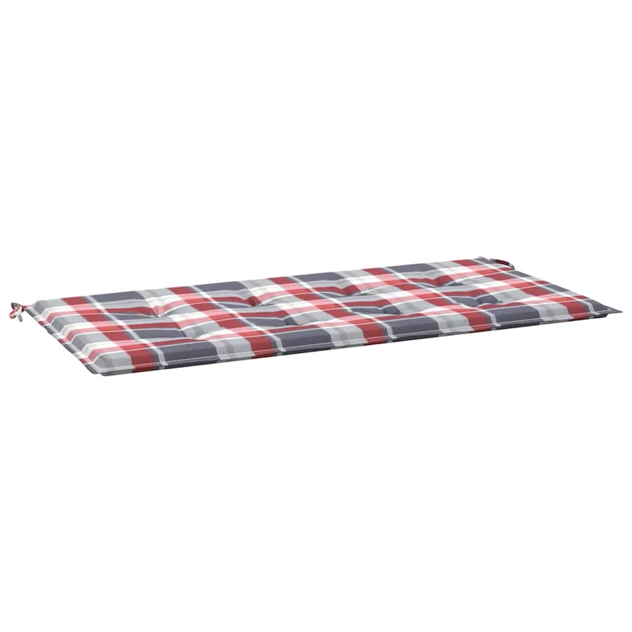 Coussin de banc de jardin motif à carreaux rouges 120x50x3 cm - 2