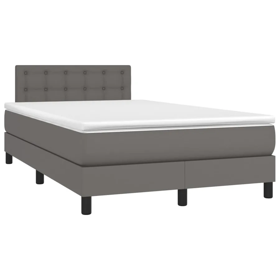 Sommier à lattes de lit avec matelas et LED Gris 120x200 cm - 3
