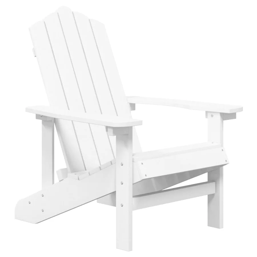 Chaise de jardin Adirondack avec table PEHD Blanc - 3