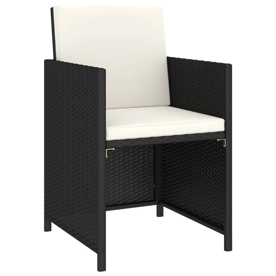 Salon de jardin 6 pcs avec coussins Résine tressée Noir - 4