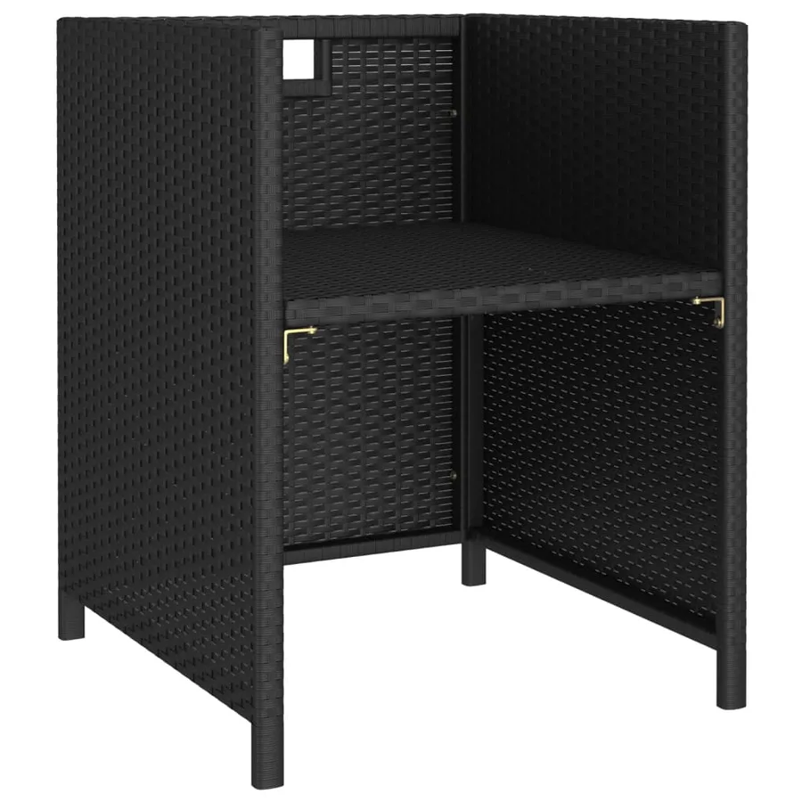 Salon de jardin 6 pcs avec coussins Résine tressée Noir - 5