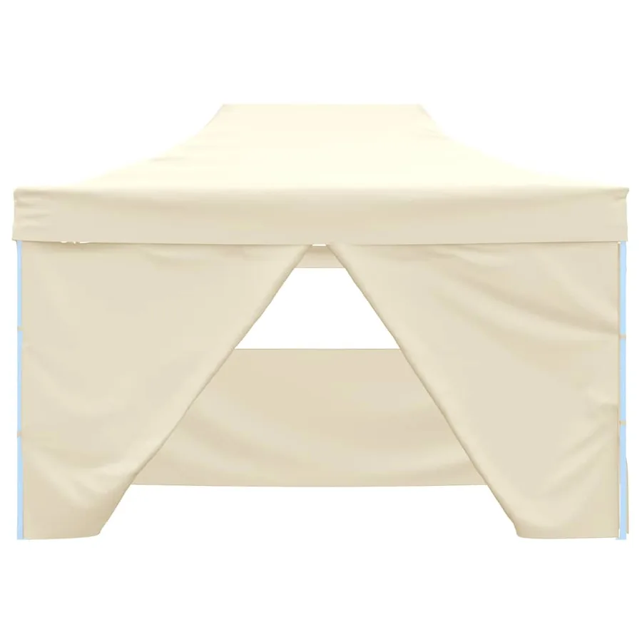Tente de réception pliable avec 4 parois 3x4 m Acier Crème - 3