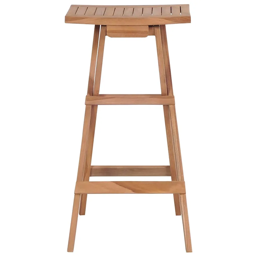 Tabourets de bar pliables lot de 2 Bois de teck massif - 3