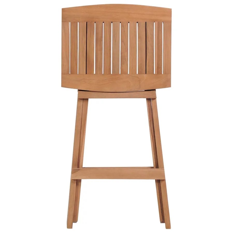 Tabourets de bar pliables lot de 2 Bois de teck massif - 4