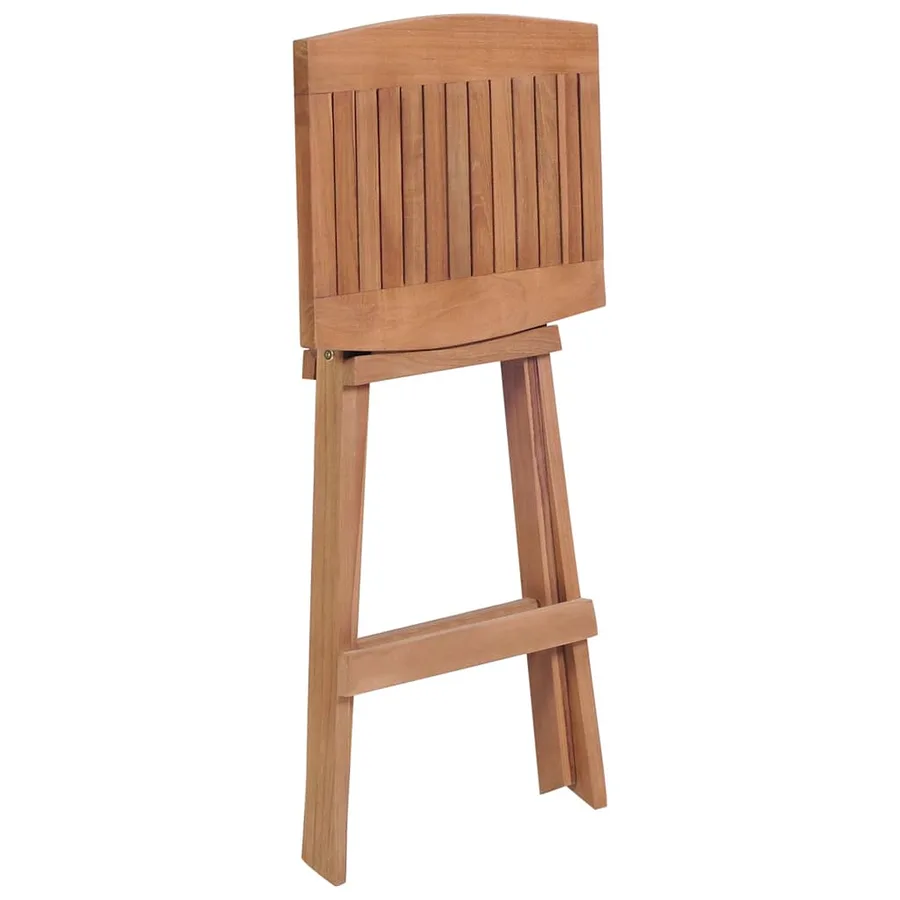 Tabourets de bar pliables lot de 2 Bois de teck massif - 5