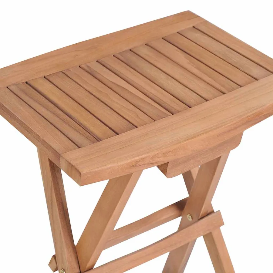 Tabourets de bar pliables lot de 2 Bois de teck massif - 6