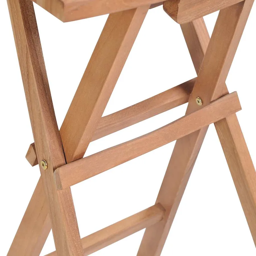 Tabourets de bar pliables lot de 2 Bois de teck massif - 7