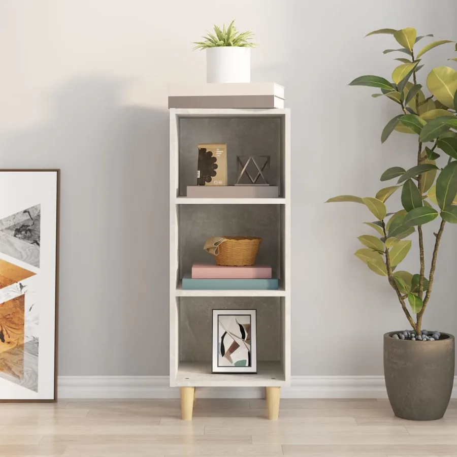 Buffet Gris béton 34,5x32,5x90 cm Bois d'ingénierie - 3
