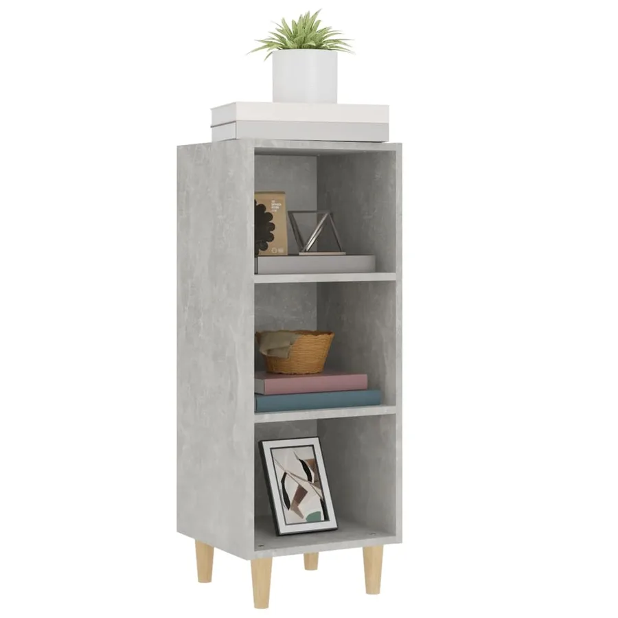 Buffet Gris béton 34,5x32,5x90 cm Bois d'ingénierie - 4