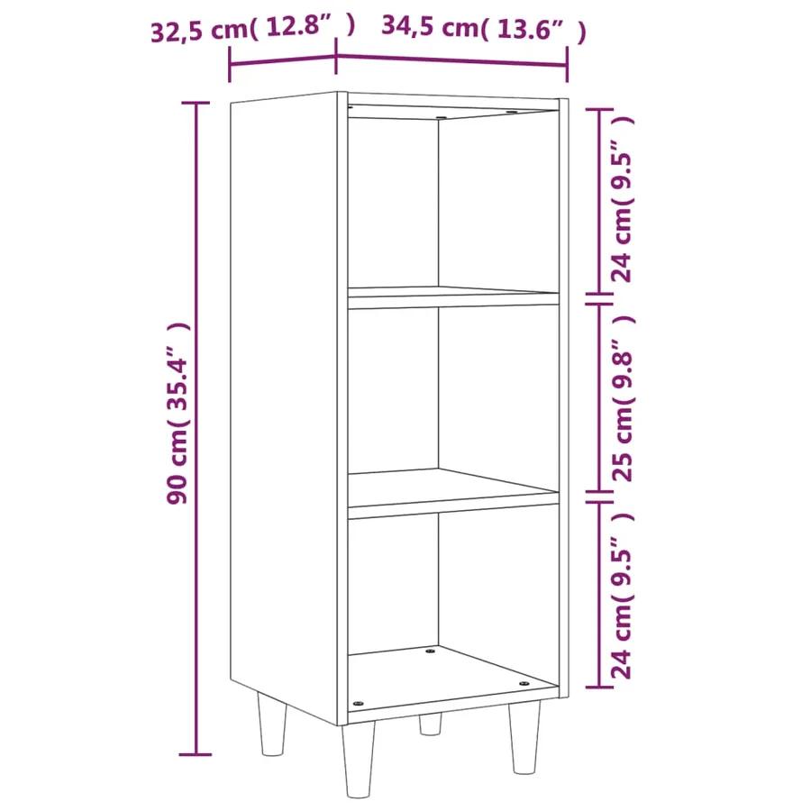 Buffet Gris béton 34,5x32,5x90 cm Bois d'ingénierie - 7