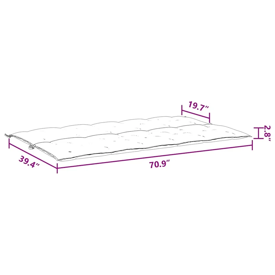 Coussin de banc de jardin rouge bordeaux tissu oxford - 9
