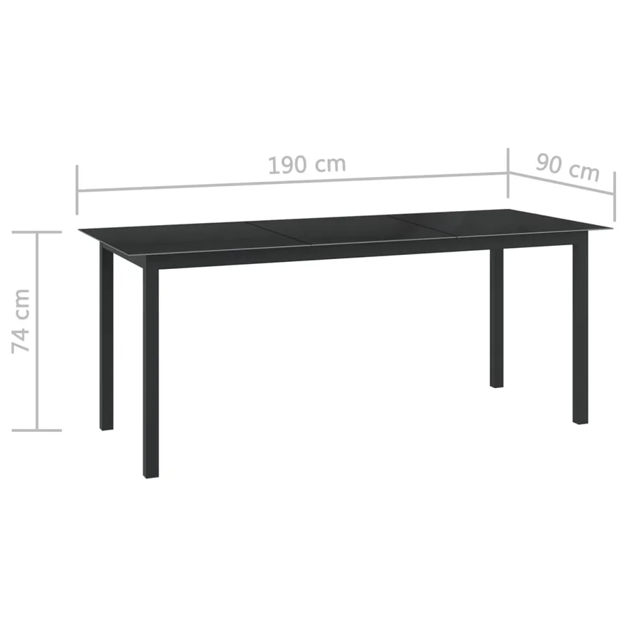 Ensemble à manger de jardin 9 pcs aluminium anthracite - 14