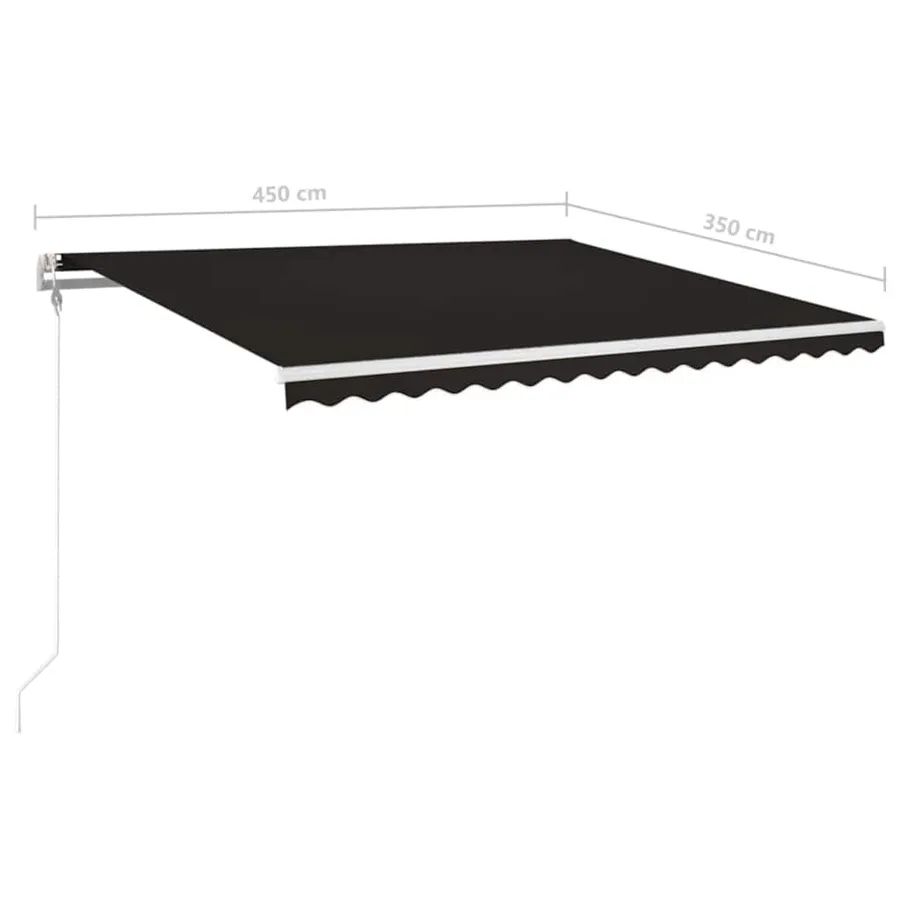 Auvent automatique et capteur de vent LED 450x350 cm Anthracite - 10