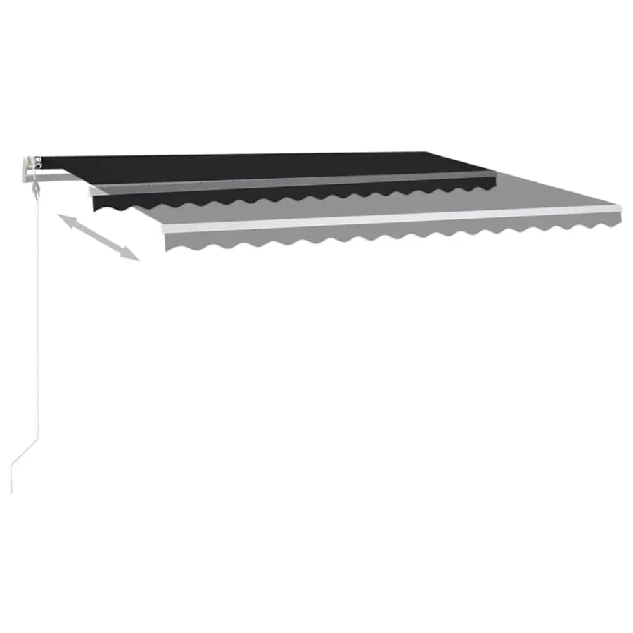 Auvent automatique et capteur de vent LED 450x350 cm Anthracite - 9