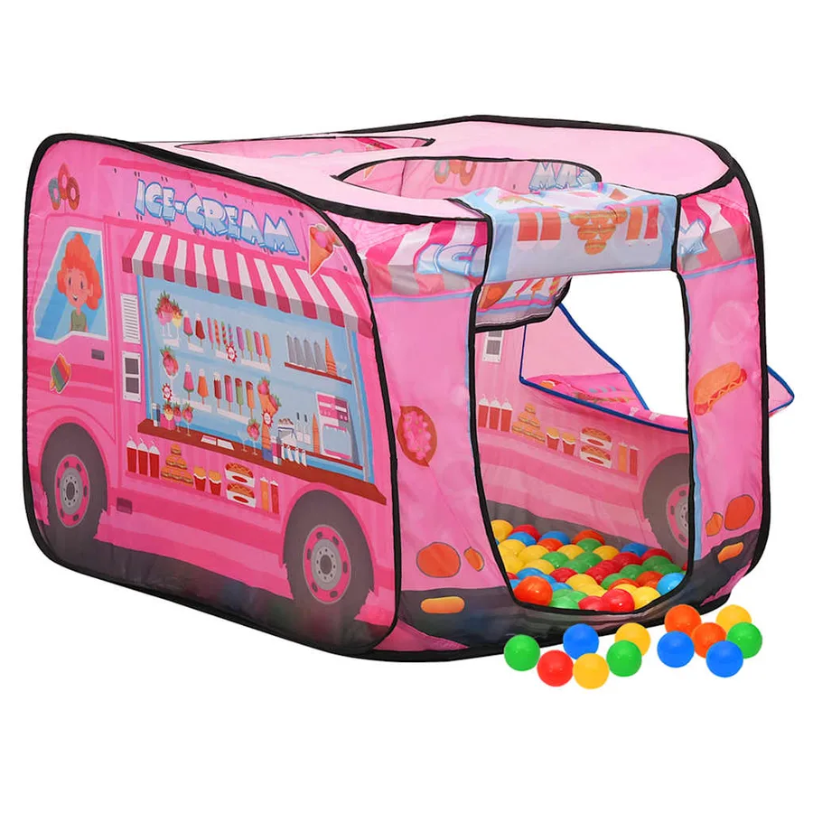 Tente de jeu pour enfants avec 250 balles Rose 70x112x70 cm - 2