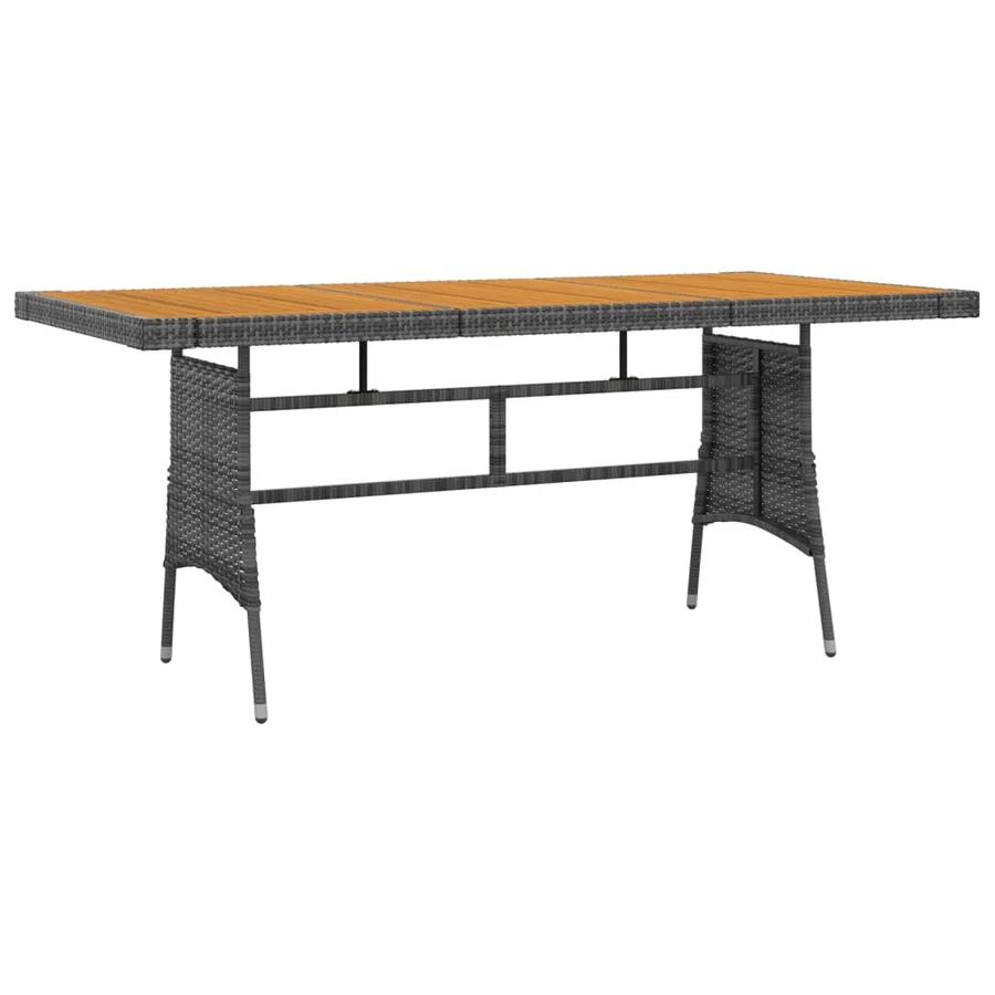 Ensemble à manger d'extérieur 7 pcs Résine tressée Gris - 6