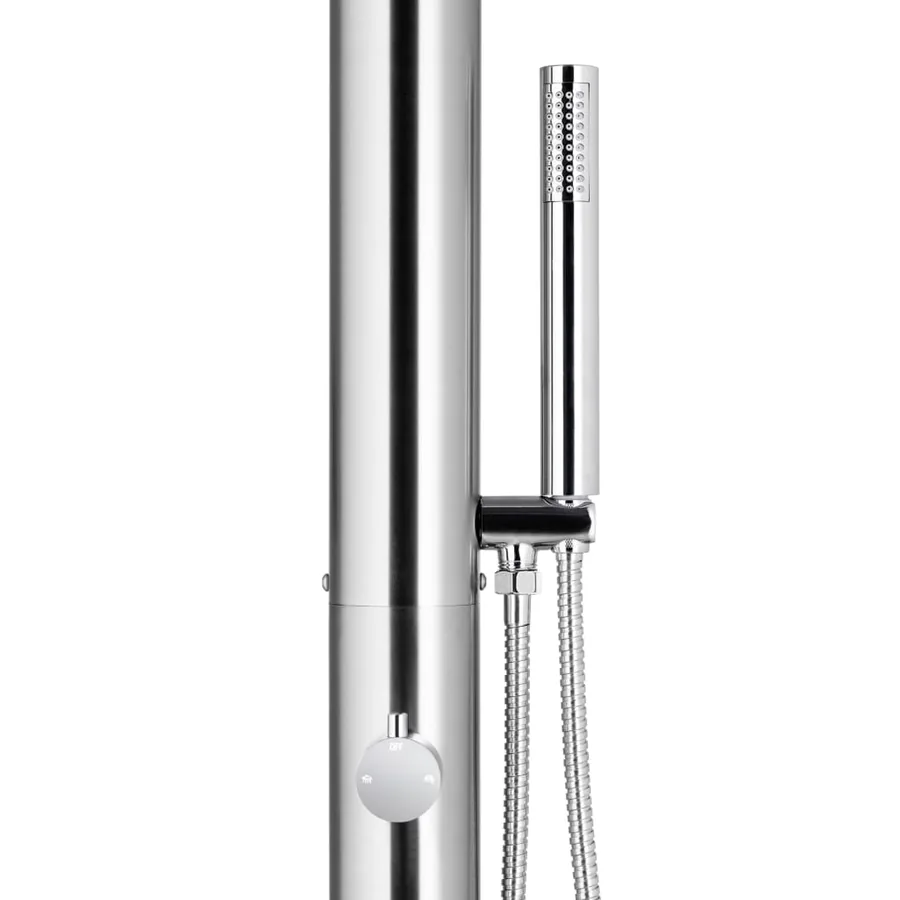 Douche de jardin avec base marron 230 cm Acier inoxydable - 7