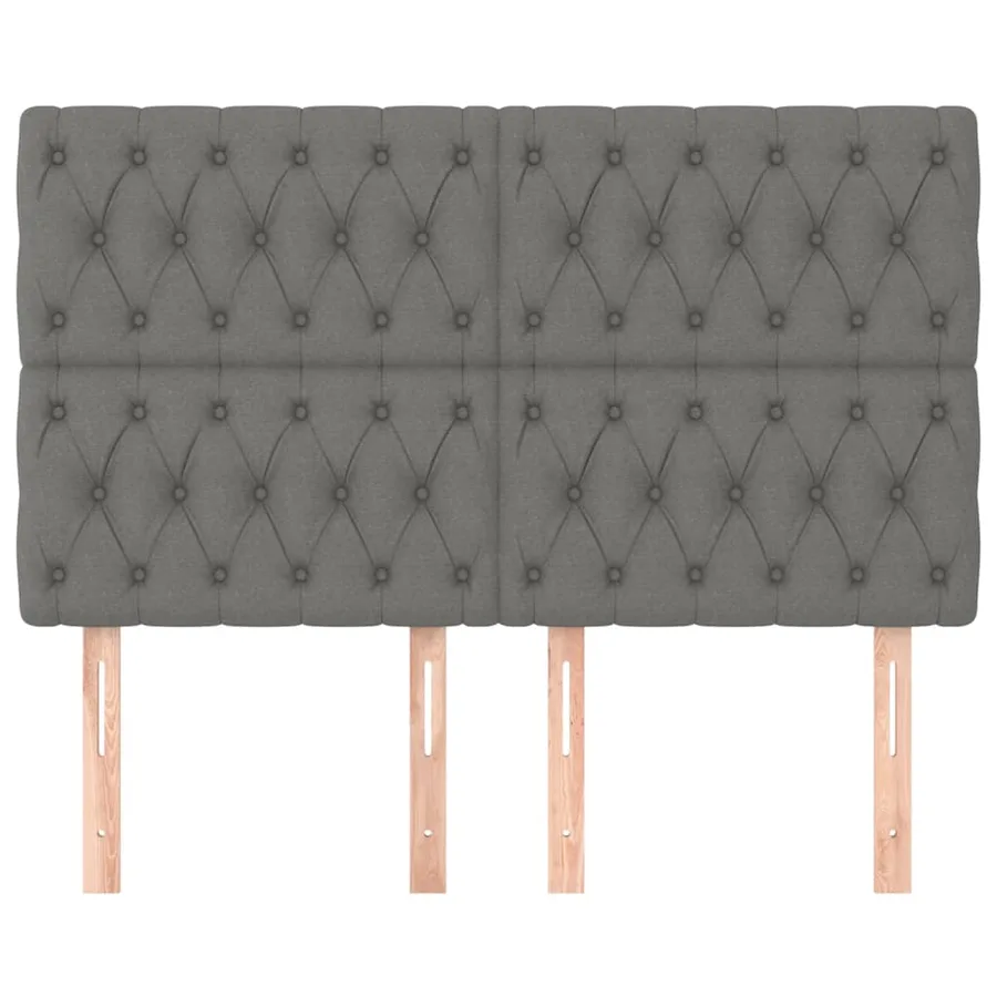 Tête de lit Gris foncé 144 x 7 x 118/128 cm Tissu - 3