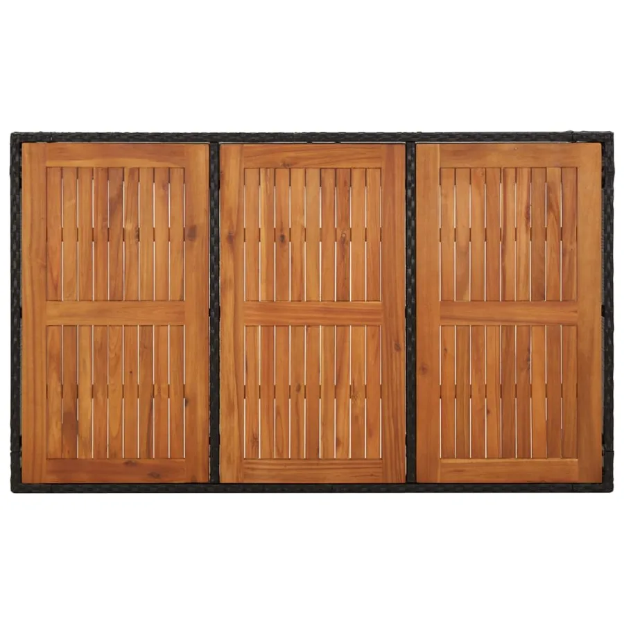 Ensemble à manger de jardin coussins 7pcs Noir Résine tressée - 8