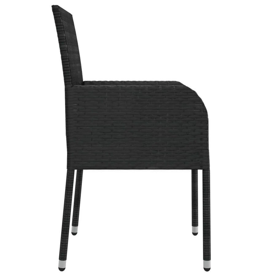 Ensemble à manger de jardin coussins 7pcs Noir Résine tressée - 6