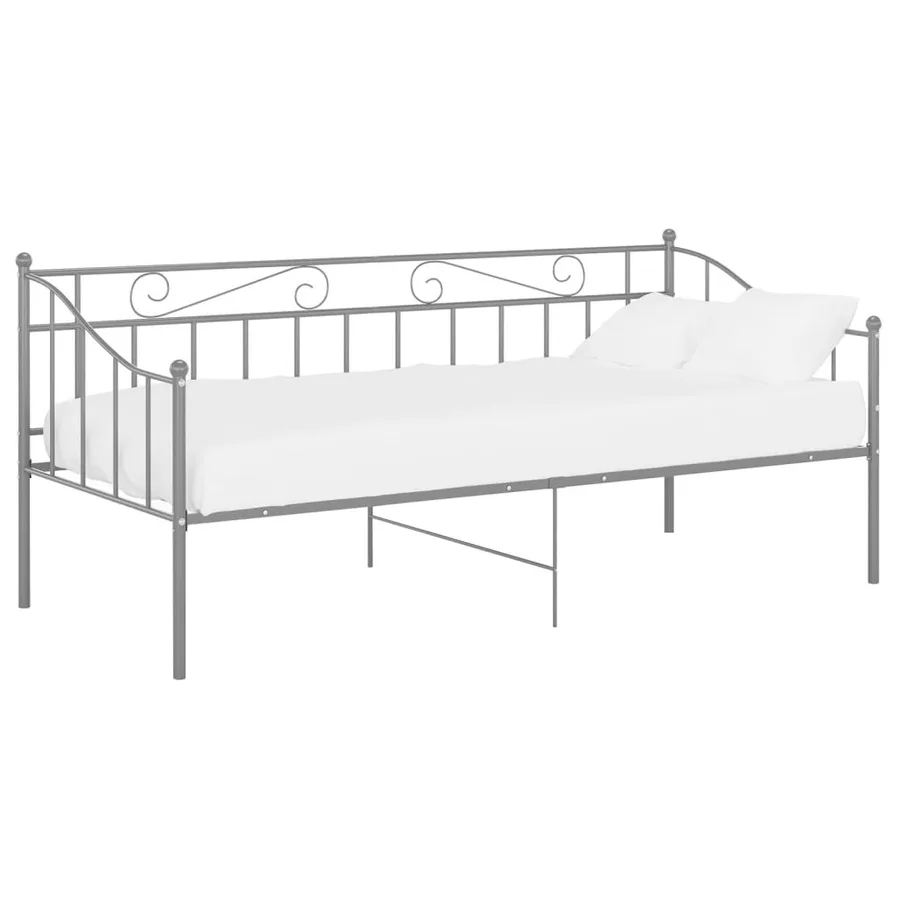 Cadre de canapé-lit sans matelas gris métal 90x200 cm - 2