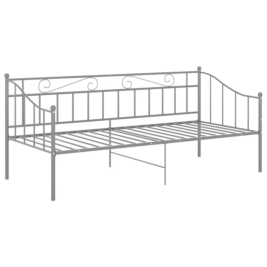 Cadre de canapé-lit sans matelas gris métal 90x200 cm - 3