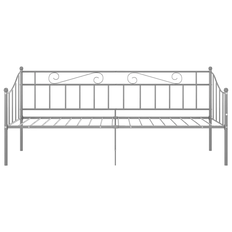 Cadre de canapé-lit sans matelas gris métal 90x200 cm - 4