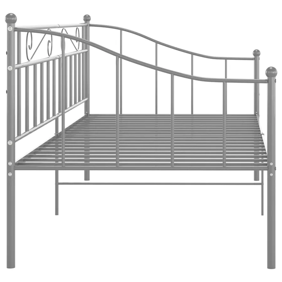 Cadre de canapé-lit sans matelas gris métal 90x200 cm - 5