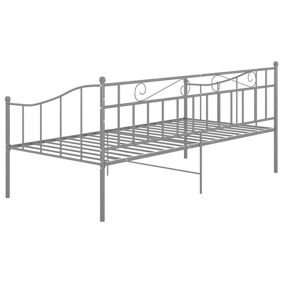 Cadre de canapé-lit sans matelas gris métal 90x200 cm - 6