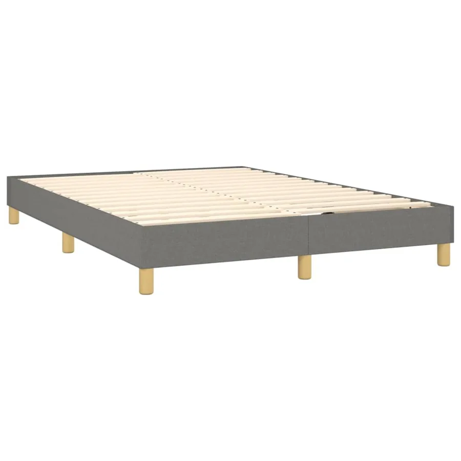 Sommier à lattes de lit avec matelas Gris foncé 140x200cm Tissu - 4