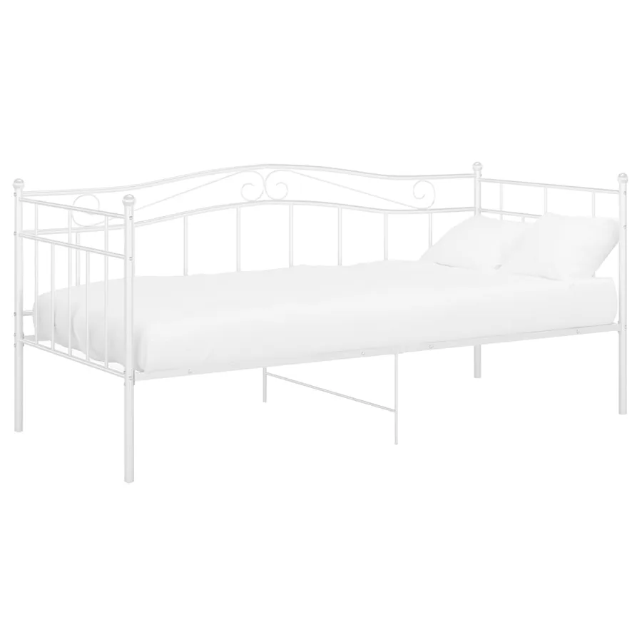 Cadre de canapé-lit sans matelas blanc métal 90x200 cm - 2