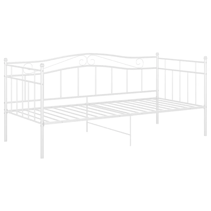 Cadre de canapé-lit sans matelas blanc métal 90x200 cm - 3