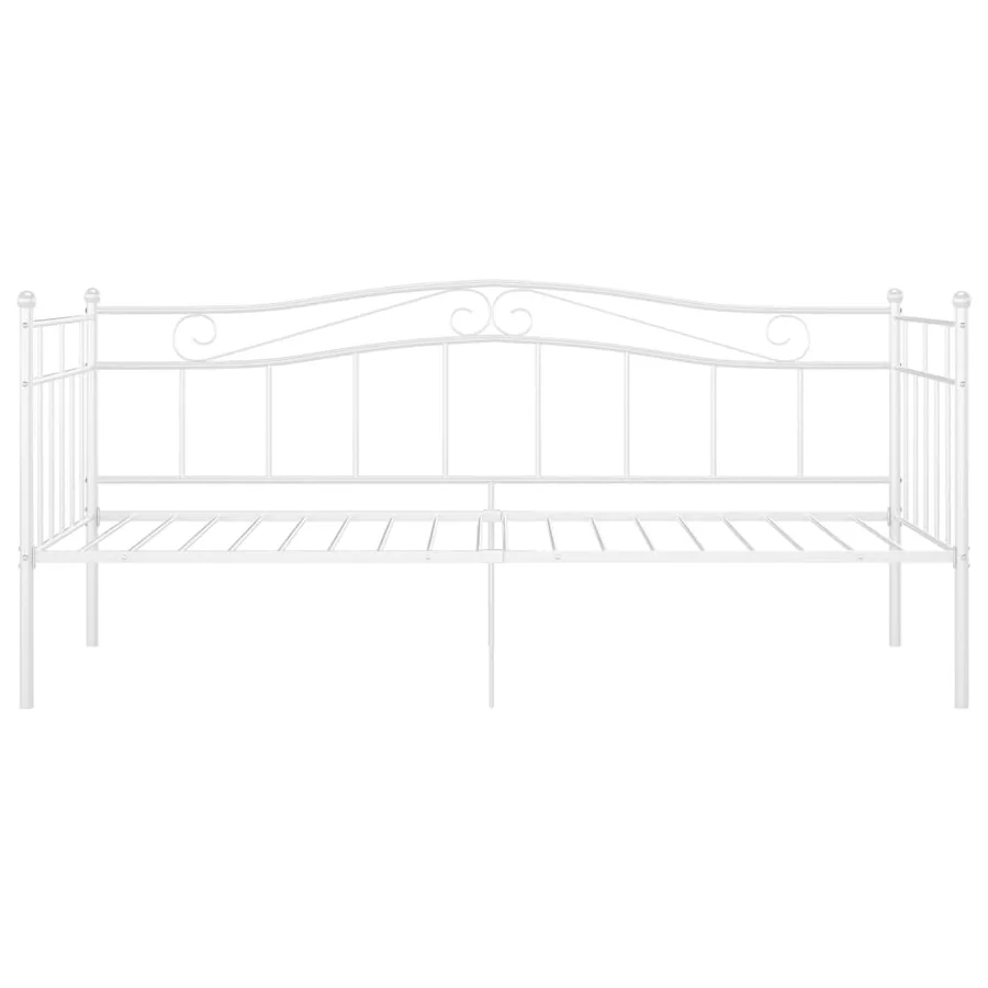 Cadre de canapé-lit sans matelas blanc métal 90x200 cm - 4