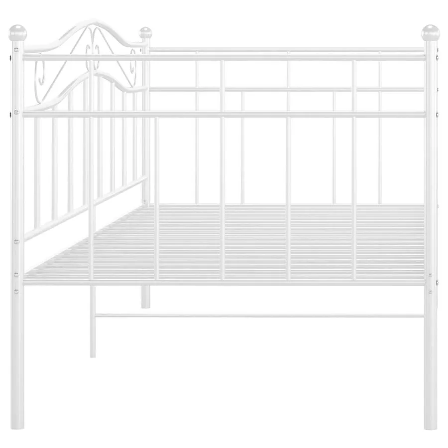Cadre de canapé-lit sans matelas blanc métal 90x200 cm - 5