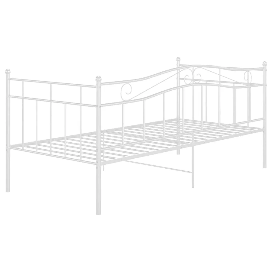 Cadre de canapé-lit sans matelas blanc métal 90x200 cm - 6