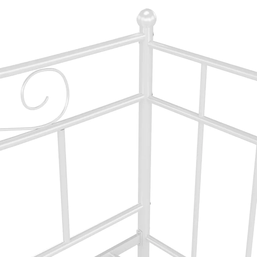 Cadre de canapé-lit sans matelas blanc métal 90x200 cm - 7