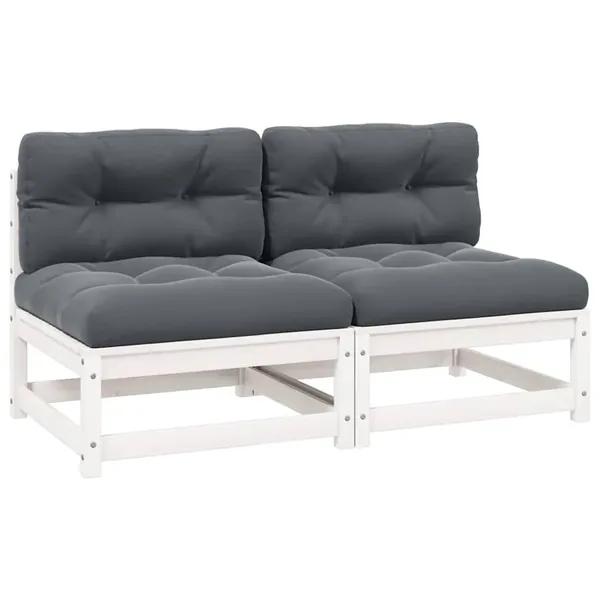 Canapés centraux de jardin coussins anthracite 2 pcs