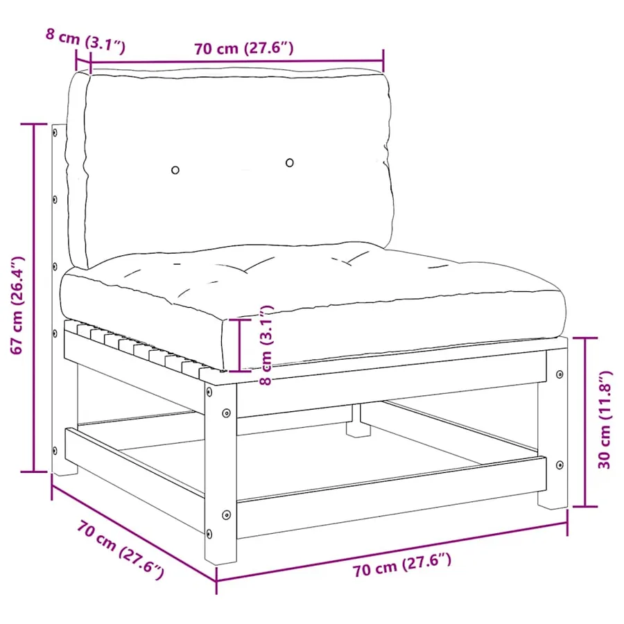Canapés centraux de jardin coussins anthracite 2 pcs - 12