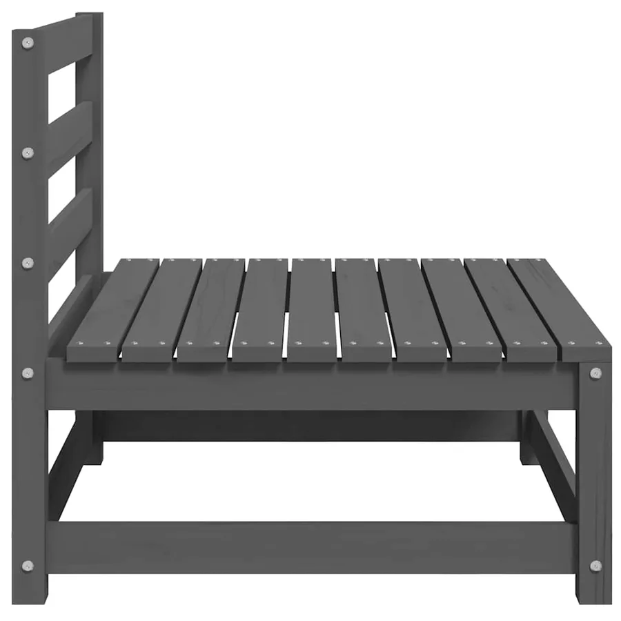 Canapé central de jardin avec coussins anthracite Gris - 4