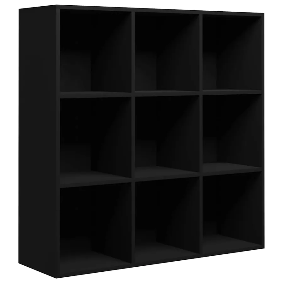 Bibliothèque noir 98x29x97,5 cm bois d'ingénierie - 2