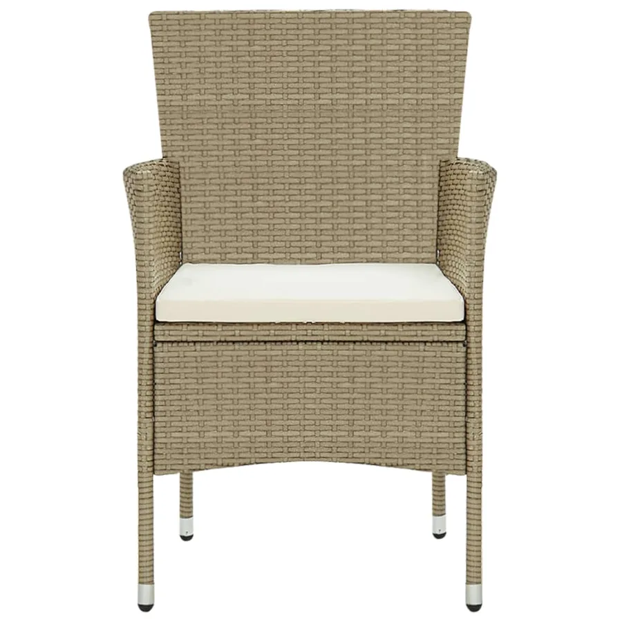 Ensemble à manger de jardin 7 pcs Résine tressée Beige - 5