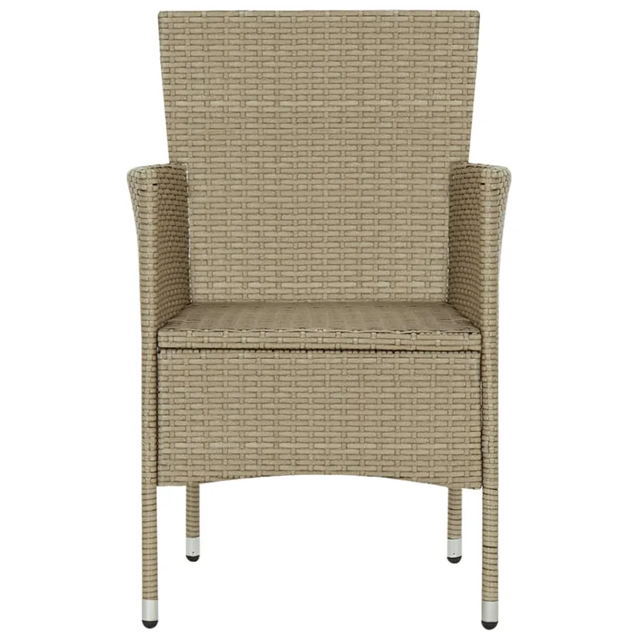 Ensemble à manger de jardin 7 pcs Résine tressée Beige - 8