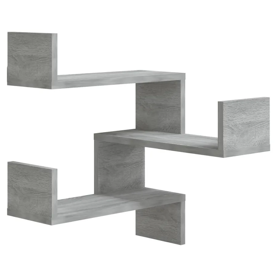 Étagère d'angle murale Sonoma gris 40x40x50cm Bois d'ingénierie - 2