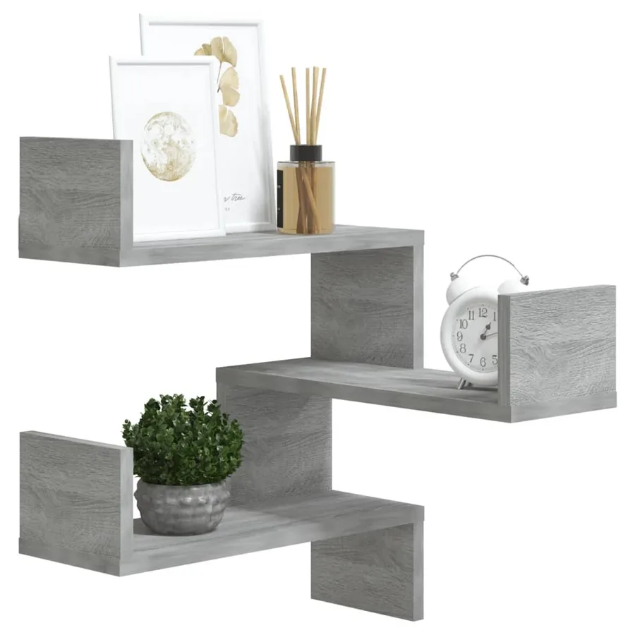 Étagère d'angle murale Sonoma gris 40x40x50cm Bois d'ingénierie - 7