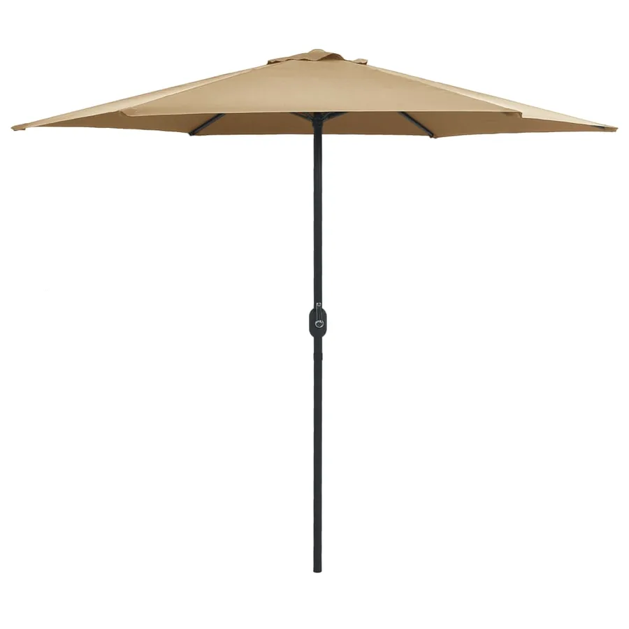 Parasol de jardin et mât en aluminium 270x246 cm Taupe